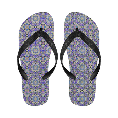 Lavender Blue Geometric Flip Flops for Men/Women (Model 040)