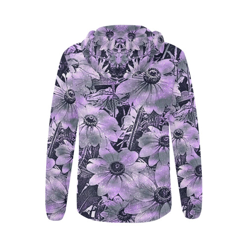 wonderful sparkling Floral B by JamColors All Over Print Full Zip Hoodie for Women (Model H14)