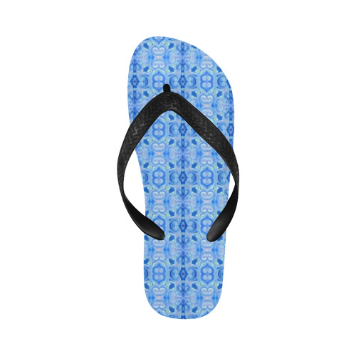 Light Blue Geometric Flip Flops for Men/Women (Model 040)