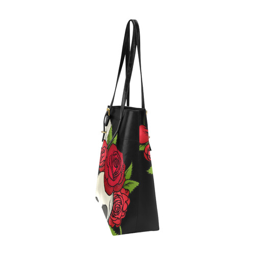 Skulls With Red Roses Euramerican Tote Bag/Small (Model 1655)