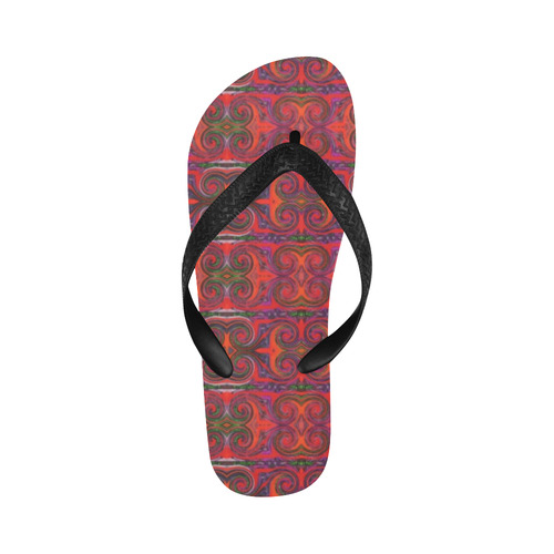 Multicolored Red Flip Flops for Men/Women (Model 040)