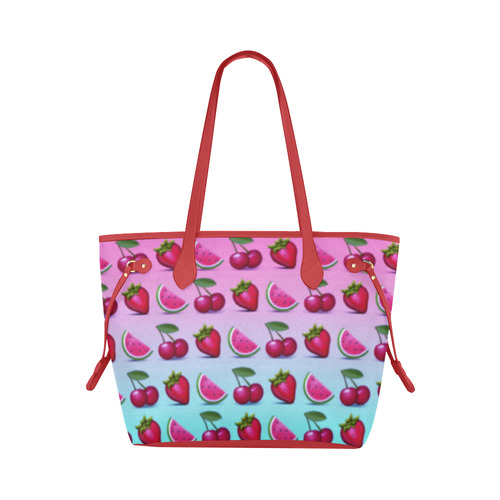 rockabilly cherries and watermelon Clover Canvas Tote Bag (Model 1661)