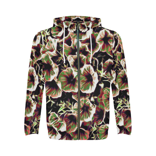 amazing floral 517B by JamColors All Over Print Full Zip Hoodie for Men (Model H14)