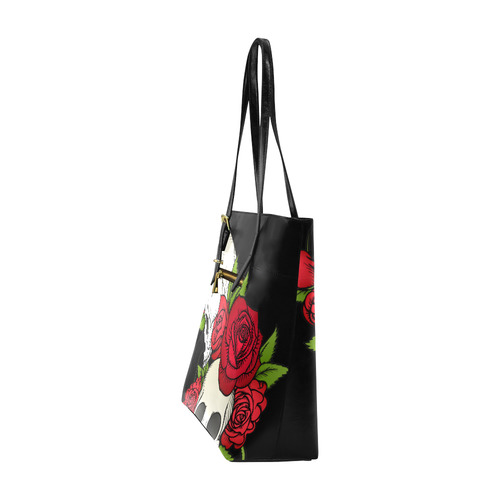 Skulls With Red Roses Euramerican Tote Bag/Small (Model 1655)