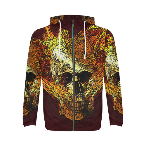 Skull20170533_by_JAMColors All Over Print Full Zip Hoodie for Men (Model H14)