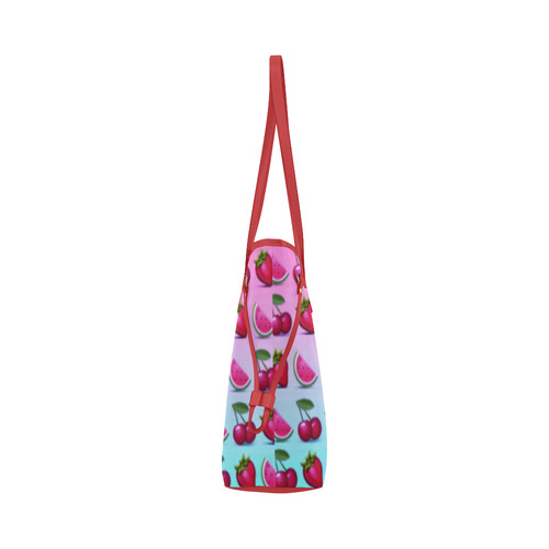 rockabilly cherries and watermelon Clover Canvas Tote Bag (Model 1661)