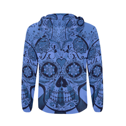 psychedelic Pop Skull 417E by JamColors All Over Print Full Zip Hoodie for Men (Model H14)