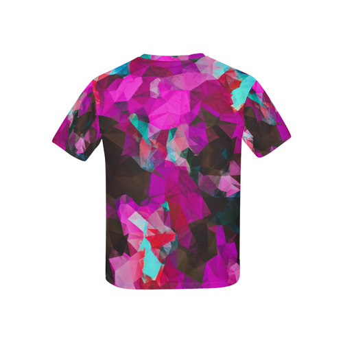 psychedelic geometric polygon abstract pattern in purple pink blue Kids' All Over Print T-shirt (USA Size) (Model T40)