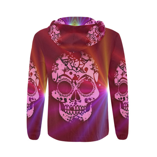 Skull and Lights A by JamColors All Over Print Full Zip Hoodie for Men (Model H14)