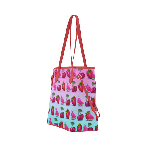 rockabilly cherries and watermelon Clover Canvas Tote Bag (Model 1661)