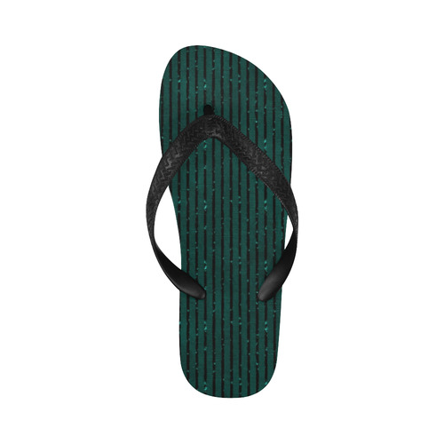 Teal Stripe Flip Flops for Men/Women (Model 040)
