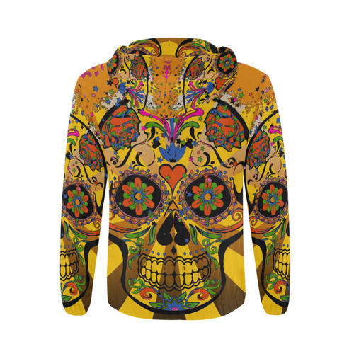 psychedelic Pop Skull 317A by JamColors All Over Print Full Zip Hoodie for Men (Model H14)