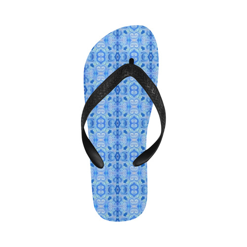 Light Blue Geometric Flip Flops for Men/Women (Model 040)