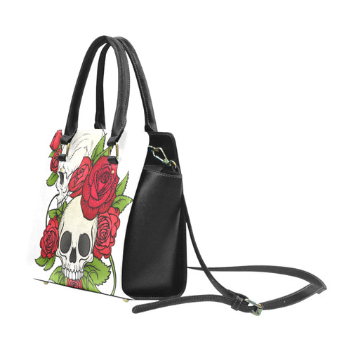 Skulls With Red Roses Classic Shoulder Handbag (Model 1653)