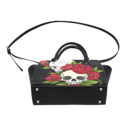 Skulls With Red Roses Classic Shoulder Handbag (Model 1653)