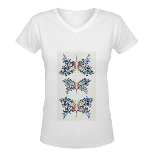 butterfly5 Women's Deep V-neck T-shirt (Model T19)