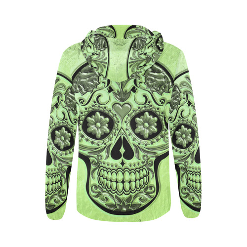 Skull20170483_by_JAMColors All Over Print Full Zip Hoodie for Women (Model H14)