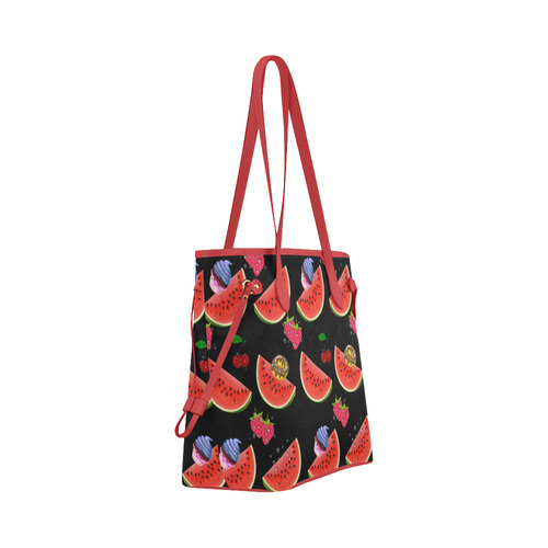 Rockabilly cupcakes watermelon donuts Clover Canvas Tote Bag (Model 1661)