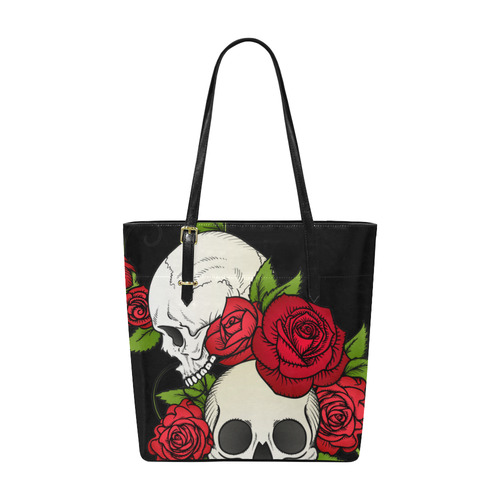 Skulls With Red Roses Euramerican Tote Bag/Small (Model 1655)