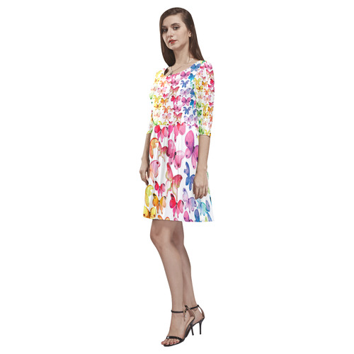 Rainbow Butterflies Tethys Half-Sleeve Skater Dress(Model D20)