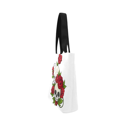 Skulls With Red Roses Canvas Tote Bag (Model 1657)