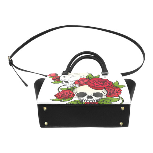 Skulls With Red Roses Classic Shoulder Handbag (Model 1653)