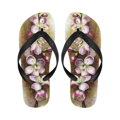 Apple Blossoms Flip Flops for Men/Women (Model 040)