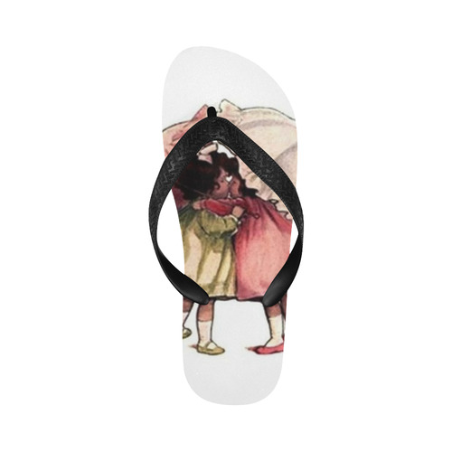 Girls with Umbrellas Flip Flops for Men/Women (Model 040)