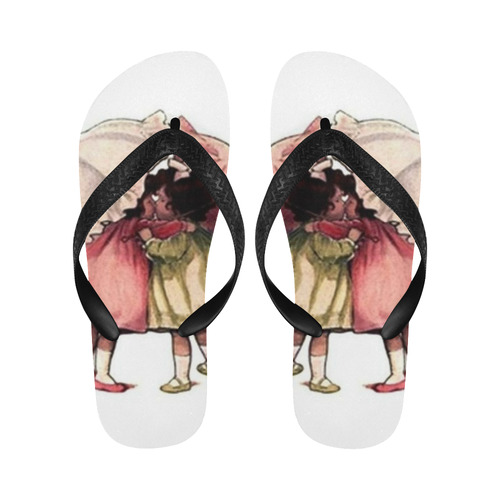 Girls with Umbrellas Flip Flops for Men/Women (Model 040)