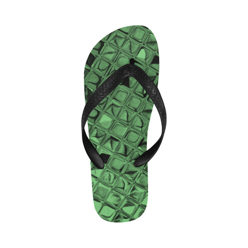 Metallic Summer Green Flip Flops for Men/Women (Model 040)