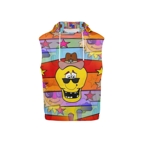 A Fun Skull  by Popart Lover All Over Print Sleeveless Hoodie for Kid (Model H15)