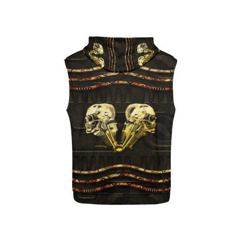 Awesome mechanical skull All Over Print Sleeveless Hoodie for Kid (Model H15)