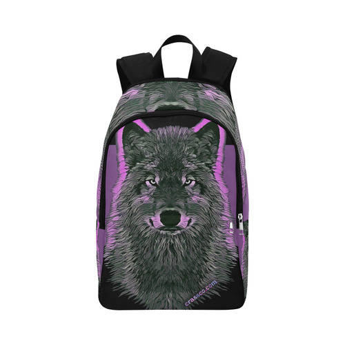 WOLF PINK Fabric Backpack for Adult (Model 1659)