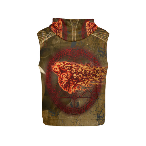 Awesome, creepy flyings skulls All Over Print Sleeveless Hoodie for Women (Model H15)