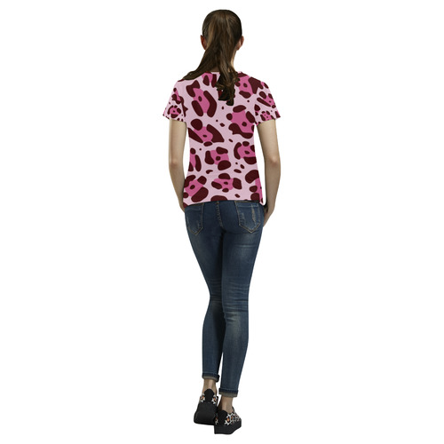 ART CAMOUFLAGE PINK All Over Print T-Shirt for Women (USA Size) (Model T40)