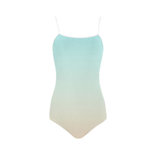 Pale Turquoise Tropical Paradise Island Ibiza Balearic Beach Strap Swimsuit ( Model S05)
