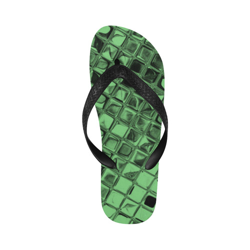 Metallic Summer Green Flip Flops for Men/Women (Model 040)