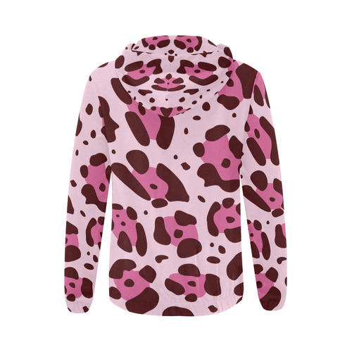 ART CAMOUFLAGE PINK All Over Print Full Zip Hoodie for Women (Model H14)