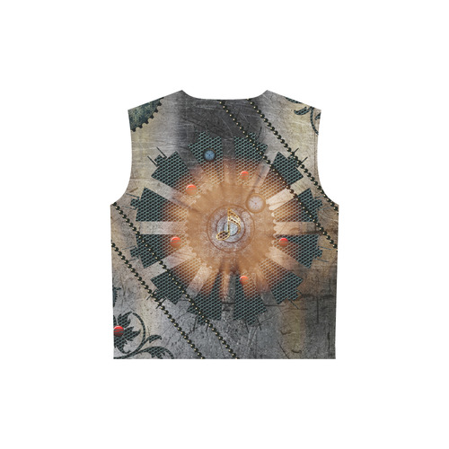 Music, key notes, metal design All Over Print Sleeveless Hoodie for Women (Model H15)