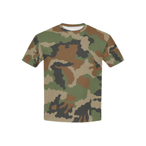 CAMOUFLAGE WOODLAND Kids' All Over Print T-shirt (USA Size) (Model T40)