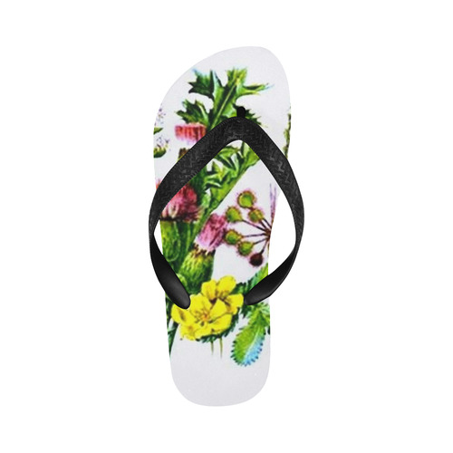 Thistle Wildflowers Flip Flops for Men/Women (Model 040)