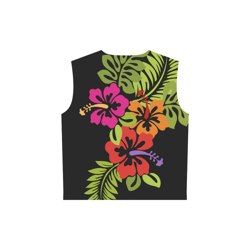 Tropical Hibiscus Blossoms Bouquet All Over Print Sleeveless Hoodie for Women (Model H15)