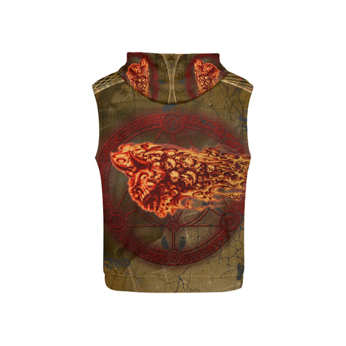 Awesome, creepy flyings skulls All Over Print Sleeveless Hoodie for Kid (Model H15)