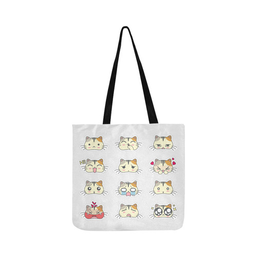 Awesome Kawaii Emoji Cat Stickers Reusable Shopping Bag Model 1660 (Two sides)