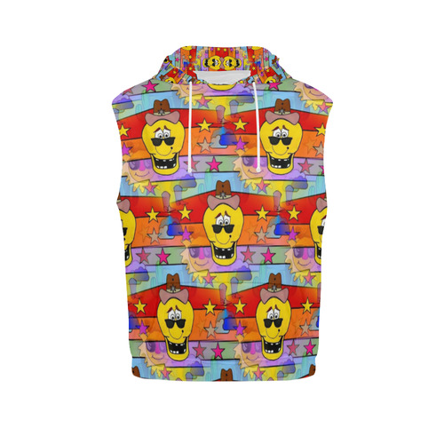 A Fun Skull by Popart Lover All Over Print Sleeveless Hoodie for Men (Model H15)