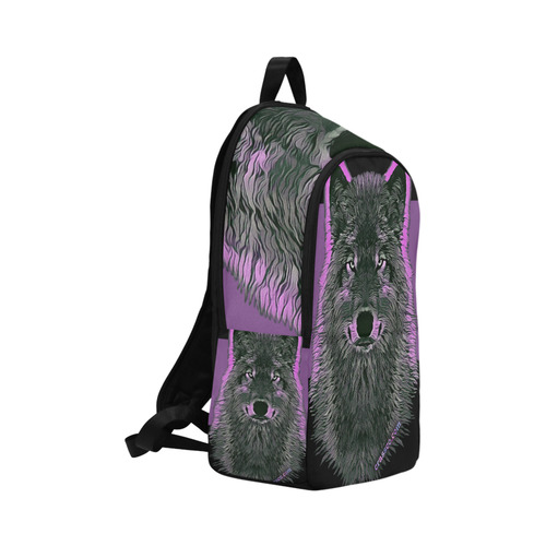 WOLF PINK Fabric Backpack for Adult (Model 1659)