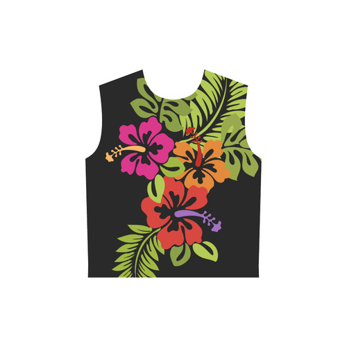 Tropical Hibiscus Blossoms Bouquet All Over Print Sleeveless Hoodie for Women (Model H15)