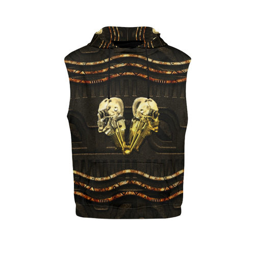 Awesome mechanical skull All Over Print Sleeveless Hoodie for Men (Model H15)