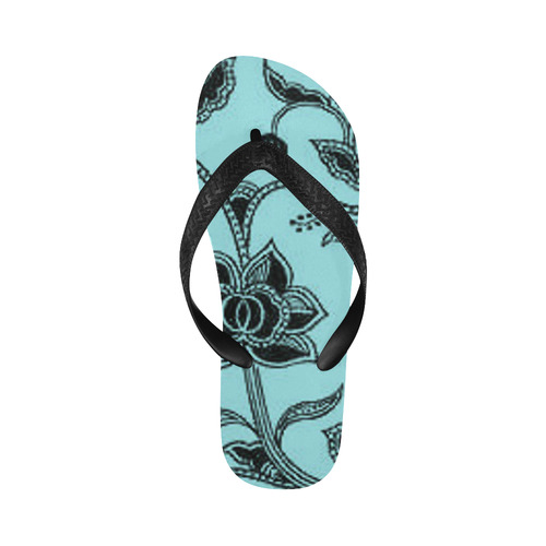 Island Paradise Floral Flip Flops for Men/Women (Model 040)