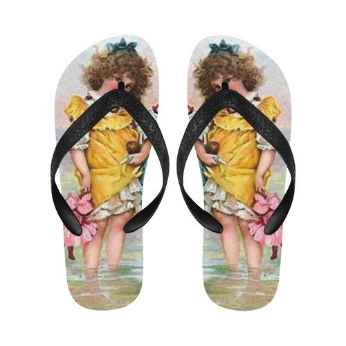 My Dollies and Me by the Sea Flip Flops for Men/Women (Model 040)
